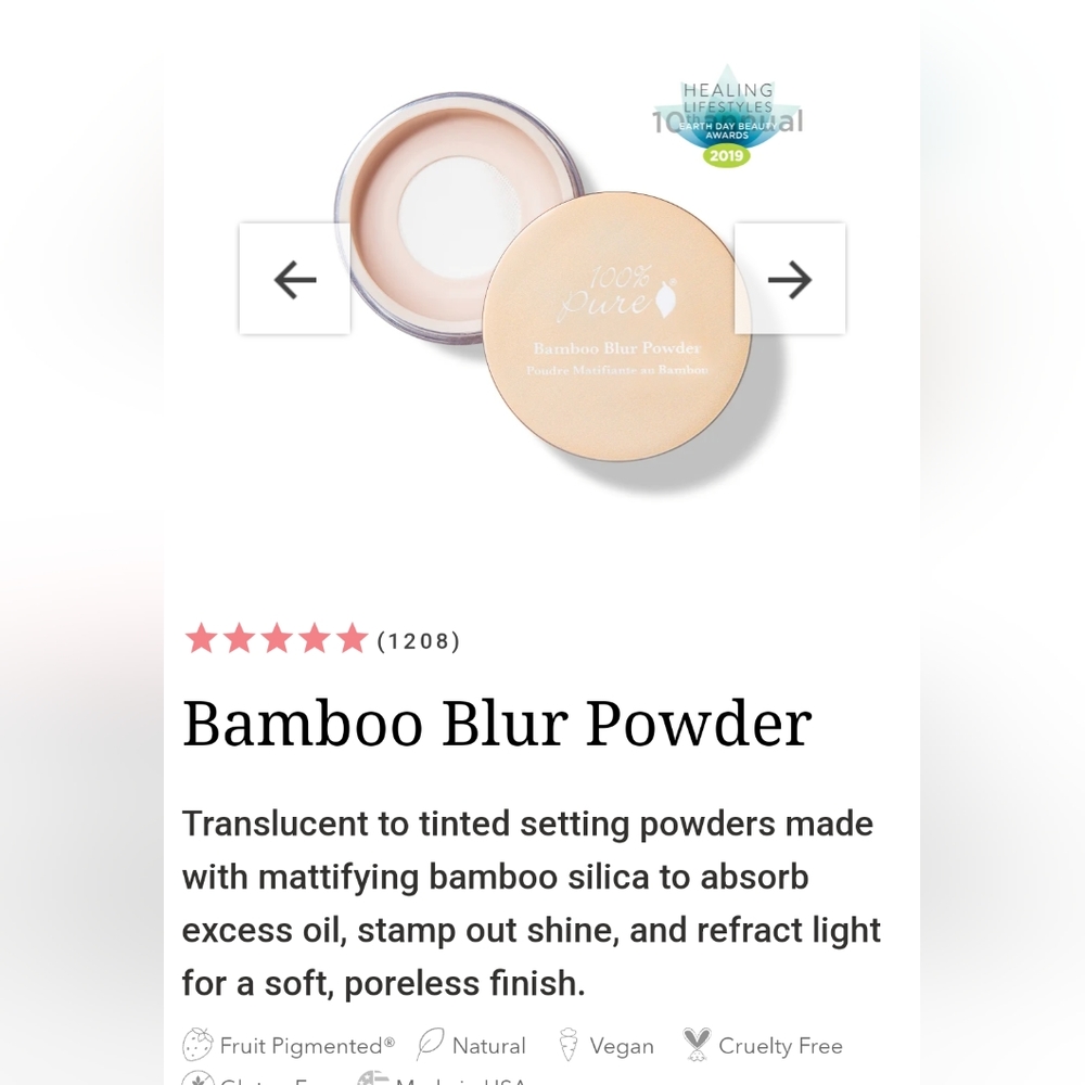 100% pure bamboo blue powder